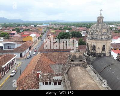 Granada, Nicaragua, du centre-ville, à partir du haut de l'Iglesia de la Merced Banque D'Images