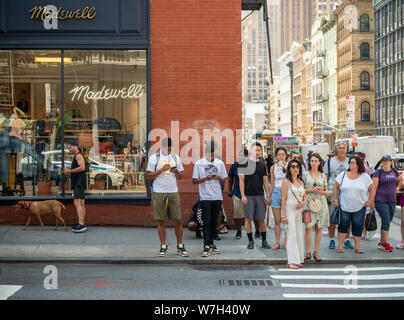 Un magasin à Madewell Mode Soho à New York le Samedi, Août 3, 2019. J. Crew est signalé à être explorer des alternatives stratégiques pour le détaillant preppy y compris une offre publique initiale pour la marque Madewell Mode leur. (© Richard B. Levine) Banque D'Images