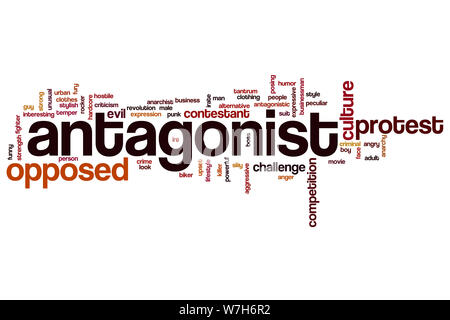 Mot antagoniste concept cloud Banque D'Images
