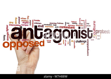 Mot antagoniste concept cloud Banque D'Images