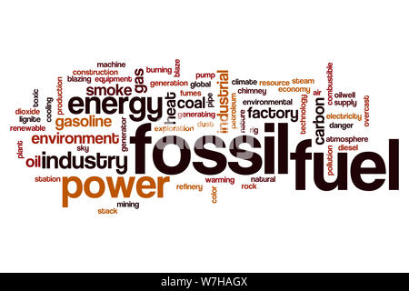 Mot de combustibles fossiles concept cloud Banque D'Images