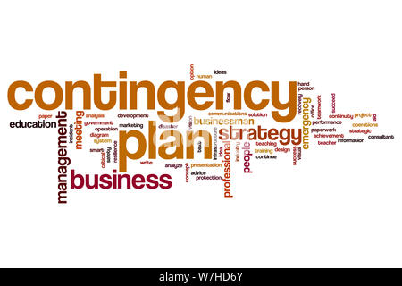 Plan d'urgence mot concept cloud Banque D'Images