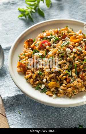 En bonne santé maison Salade de tomates aux herbes Farro Banque D'Images