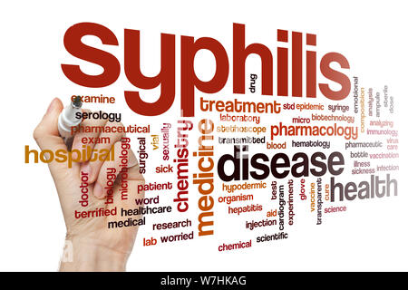 Nuage de mots la syphilis Banque D'Images