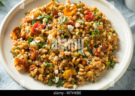 En bonne santé maison Salade de tomates aux herbes Farro Banque D'Images