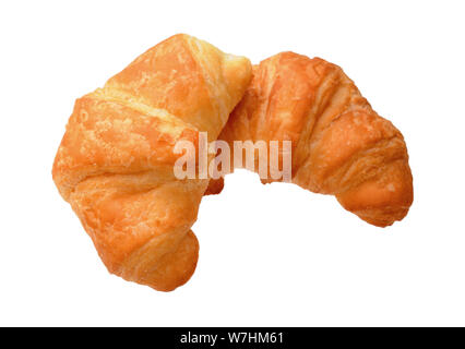 Deux croissants isolé sur fond blanc Banque D'Images