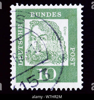 Timbre-poste de l'Allemagne de l'Ouest - Albrecht Dürer (1471-1528), peintre et graphiste Banque D'Images