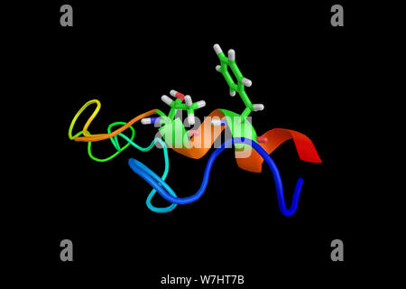 Un Subtilosin, bactériocine de Bacillus subtilis et la microcine. Microcins sont très petites bactériocines, composé d'un nombre relativement restreint de peptides. Rend 3d Banque D'Images