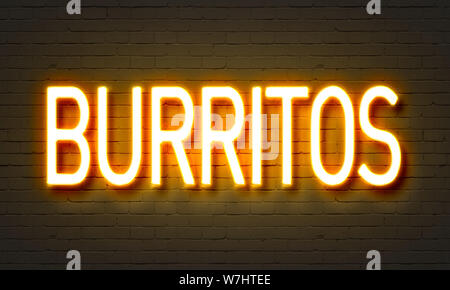 Burritos en néon jaune Banque D'Images