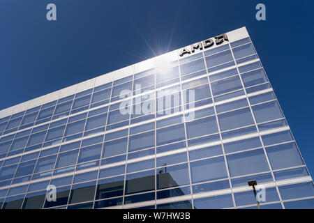 30 juillet 2019 Santa Clara / CA / USA - AMD bureaux situés dans la Silicon Valley, South San Francisco bay area Banque D'Images