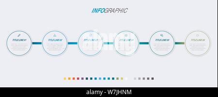 Modèle de conception de l'axe de l'infographie vectorielle cercle avec éléments. Contenu, calendrier, échéancier, diagramme, workflow, business, infographie, organigramme. Illustration de Vecteur