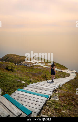 Coucher du soleil à Nova Scotia's Skyline Trail Banque D'Images