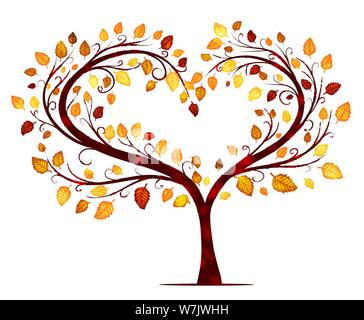 Arbre d'automne sur fond blanc vector Illustration de Vecteur