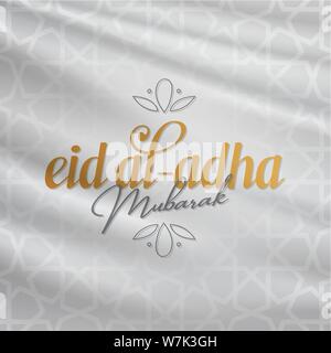 Eid Al Adha ligne créative. typograpghy Fête du Sacrifice Carte de Vœux. Illustration de Vecteur