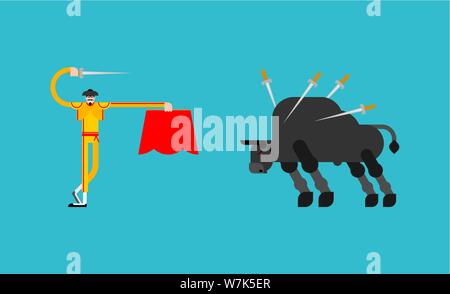 Matador et bull. Torero et ox. Corrida vector illustration Illustration de Vecteur