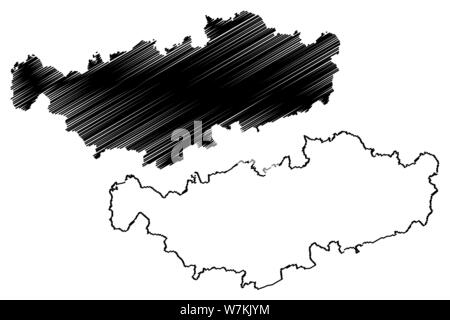 La Province du Brabant wallon (Royaume de Belgique, Provinces de Belgique, Région Wallonne) map vector illustration, scribble sketch Brabant Wallon site Illustration de Vecteur