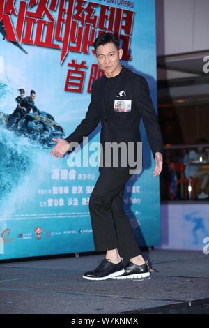 Hong Kong, chanteur et acteur Andy Lau assiste à une conférence de presse pour la première de son nouveau film "Les Aventuriers" à Hong Kong, Chine, 22 août 2017 Banque D'Images