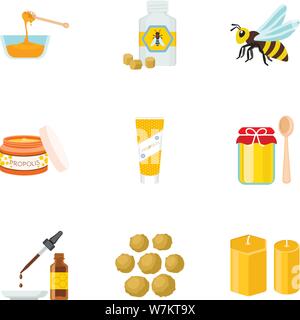 Apiary icon set. Ensemble de 9 plats le rucher vector icons pour la conception web isolé sur fond blanc Illustration de Vecteur