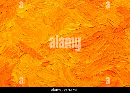 Résumé fond peint. Arrière-plan a été peint avec de l'huile jaune-orange couleur tempera sur toile à la main. Banque D'Images