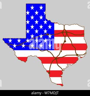 Sur la carte du Texas USA flag logo le vecteur. Illustration vecteur EPS10 Illustration de Vecteur