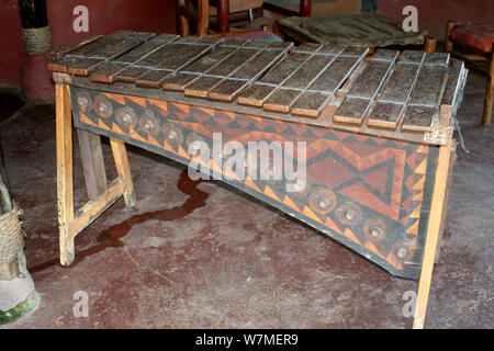 Instrument de musique appelé Marimba à Shakaland Zulu Cultural Village, Eshowe, Kwazulu Natal, Afrique du Sud Banque D'Images