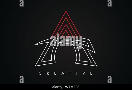 Une lettre Logo Design rouge et noir. Une lettre avec Logo Icône illustration vectorielle, monogramme. Illustration de Vecteur
