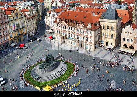 Prague République tchèque. Vue aérienne de la vieille ville. Kinsky Palace Banque D'Images