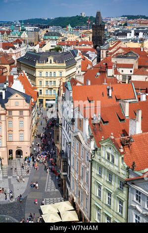 Prague République tchèque. Vue aérienne de la vieille ville Banque D'Images