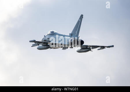 RAF Typhoon RGF4 - lors des missions d'entraînement Eurofighter à RAF Coningsby, UK. Banque D'Images