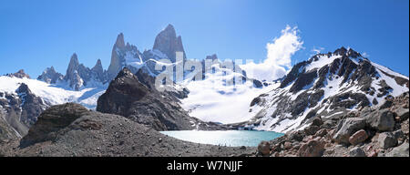 Et Fitz Roy Laguna Los Tres, vue panoramique, Parc National de Fitzroy, Argentine Banque D'Images