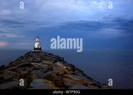 Wisconsin Point Lighthouse sur le lac Supérieur, près de la ville de Supérieur. Le Wisconsin, USA, Août 2011 Banque D'Images