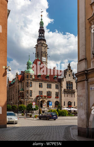 Hôtel de ville néo-Renaissance à Jawor, Basse Silésie, Pologne Banque D'Images