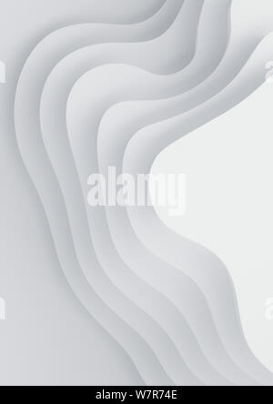 Une bannière verticale4 paysage 3D Modèle de coupe de papier, de formes courbes avec des dégradés, des espaces blancs, des lignes géométriques abstraites motif de fond Banque D'Images