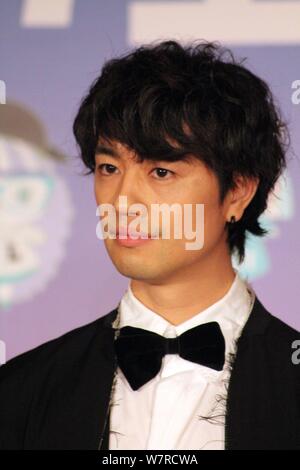 Acteur japonais Takumi Saito assiste au Dîner de bienvenue du Japon la semaine du film pendant le 20ème Festival International du Film de Shanghai à Shanghai, Chine, Banque D'Images
