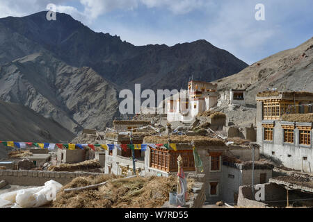 Village de Rumbak, Rumbak, Hemis NP, à une altitude de 4100m, Ladakh, Inde, Octobre 2012 Banque D'Images
