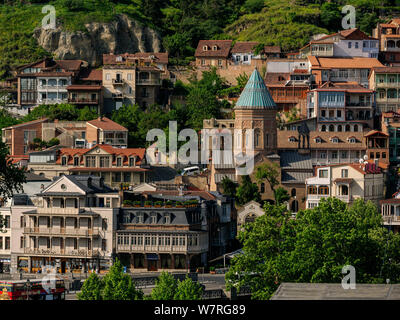 Ville historique avec la Cathédrale Sioni, Tbilissi, Géorgie, Europe Banque D'Images