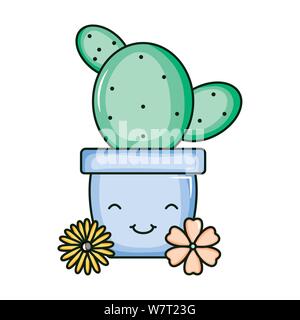 T U V W X Y Z #  et fleurs en pot en céramique kawaii vector illustration design Illustration de Vecteur