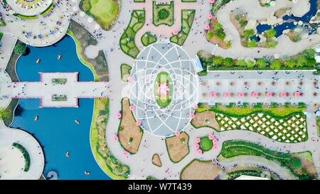 --FILE--Vue aérienne de la Shanghai Disneyland au Shanghai Disney Resort à Pudong, Shanghai, Chine, 25 janvier 2017. La Walt Disney Company sur Banque D'Images