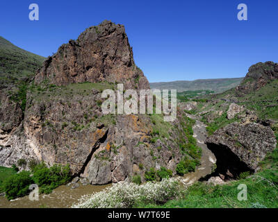 Vallée de la rivière Mktwari-Kura Aspindsa Samzche-Dschawacheti, proche, la Géorgie, l'Europe Banque D'Images