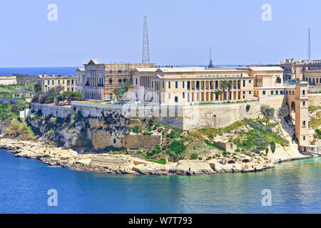 Vue générale de Kalkara Palace Villa Bighi à Malte, Grand Port Banque D'Images