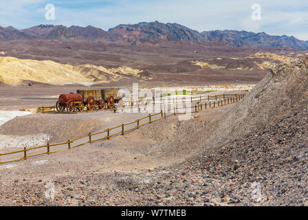 Harmony Borax Works site historique, la Death Valley National Park, California, USA, mars 2013. Banque D'Images