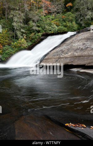 Chutes triple, DuPont State Forest, Transylvania Comté. North Carolina, USA, octobre 2013. Banque D'Images