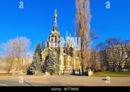 Eglise orthodoxe russe à Dresde, Allemagne Banque D'Images