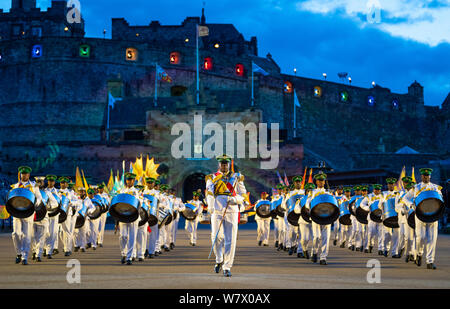 Edinburgh, Ecosse, Royaume-Uni. 5 Août, 2019. Le Royal Edinburgh Military Tattoo fait partie du festival international d'Édimbourg. Sur la photo ; La Trinité-et-Tobago defence force Steel Orchestra Banque D'Images