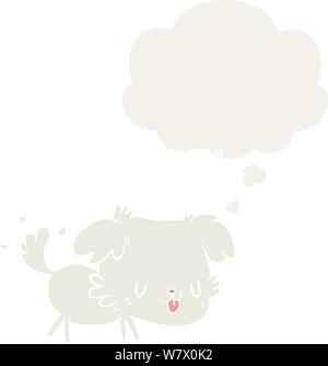 Cartoon dog avec bulle de pensée dans un style rétro Illustration de Vecteur
