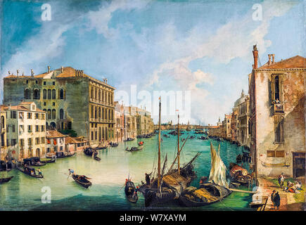 La peinture de paysage, Canaletto, Grand Canal, à l'Est de la Campo San Vio, Venise, 1723-1724 Banque D'Images