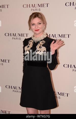 L'actrice américaine Kirsten Dunst assiste à un événement promotionnel de joaillerie française et marque horlogère Chaumet à une boutique de Chaumet à Hong Kong, Chine, 9 Banque D'Images