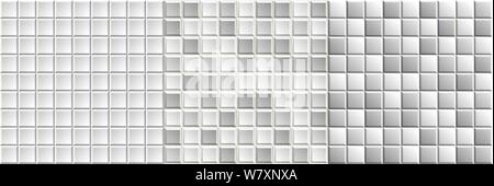 Une série de noir et blanc carreaux de mosaïque de textures. Vector background gris Illustration de Vecteur