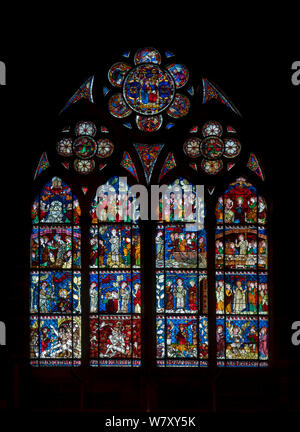 Wilhelmsplatz Münster, Cathédrale Notre-Dame de Strasbourg, Südliches Seitenschiff, 2. Fenster von Westen, Christus dans übernatürlicher Gestalt nach dem Banque D'Images