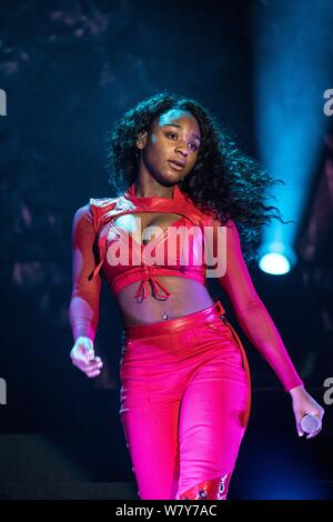 Kordei Normani Hamilton de American girl Cinquième groupe harmonie effectue lors d'un concert dans la ville de Shenzhen, au sud du Guangdong, 29 mars 20 provonce Banque D'Images